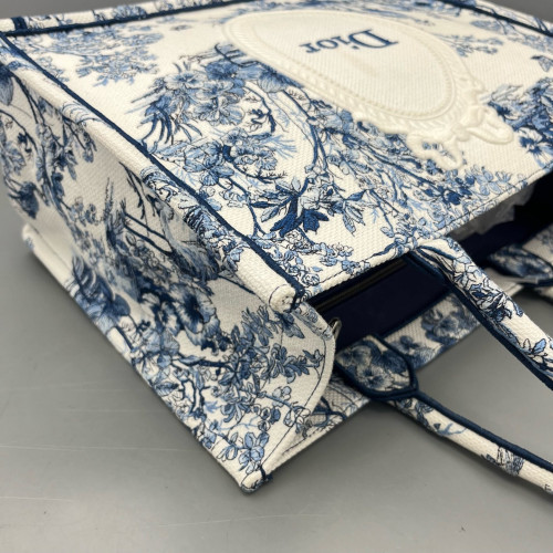 Dior Medium Book Tote Canvas Blue White Dior Medium Book Tote Canvas Blue White