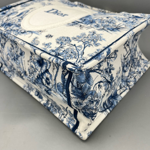 Dior Medium Book Tote Canvas Blue White Dior Medium Book Tote Canvas Blue White