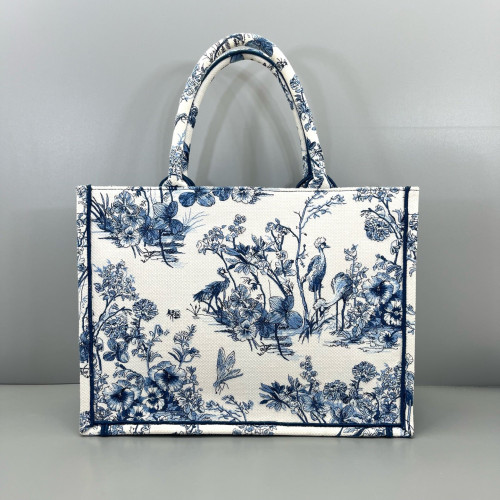 Dior Medium Book Tote Canvas Blue White Dior Medium Book Tote Canvas Blue White