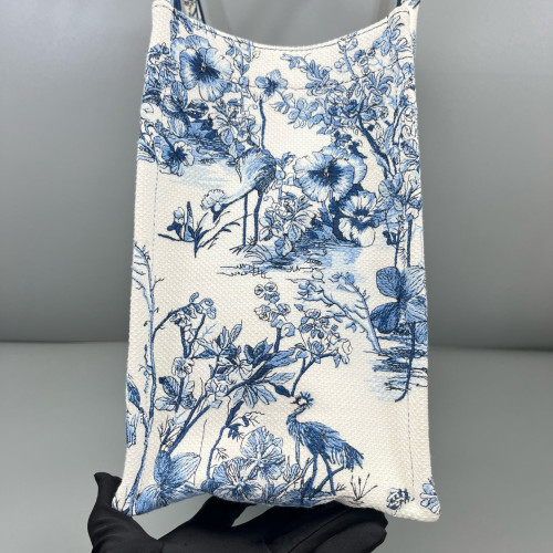 Dior Medium Book Tote Canvas Blue White Dior Medium Book Tote Canvas Blue White