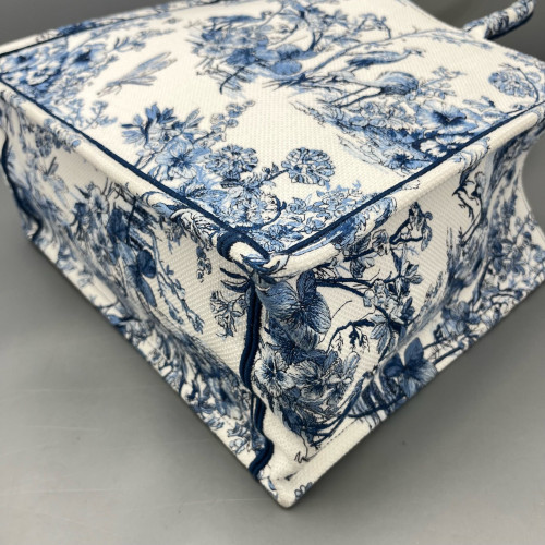 Dior Medium Book Tote Canvas Blue White Dior Medium Book Tote Canvas Blue White