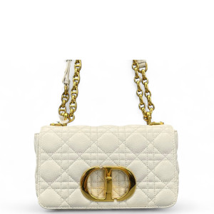 Dior Small Caro Bag Calfskin White