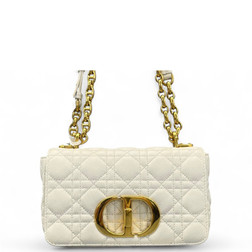 Dior Small Caro Bag Calfskin White