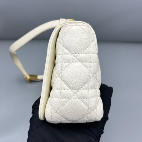 Dior Small Caro Bag Calfskin White