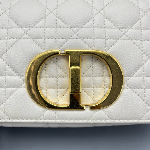 Dior Small Caro Bag Calfskin White