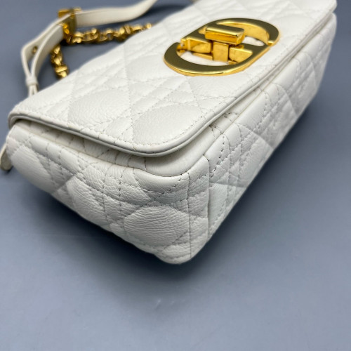 Dior Small Caro Bag Calfskin White
