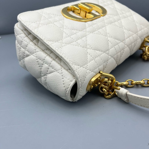Dior Small Caro Bag Calfskin White