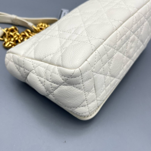 Dior Small Caro Bag Calfskin White