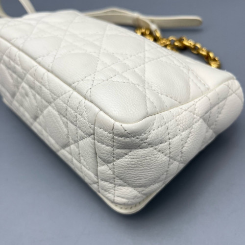 Dior Small Caro Bag Calfskin White