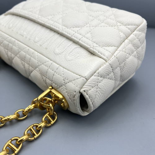 Dior Small Caro Bag Calfskin White