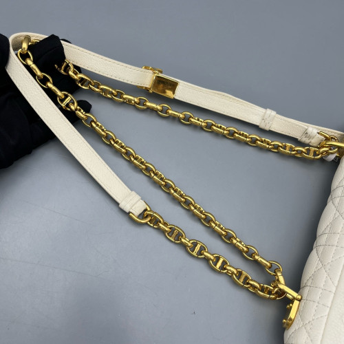 Dior Small Caro Bag Calfskin White