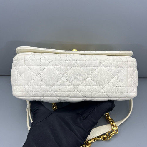 Dior Small Caro Bag Calfskin White