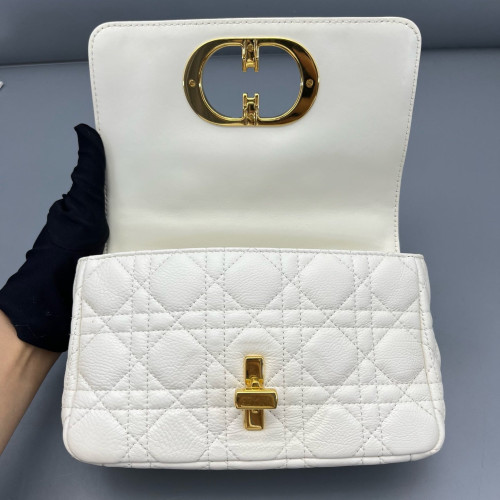 Dior Small Caro Bag Calfskin White