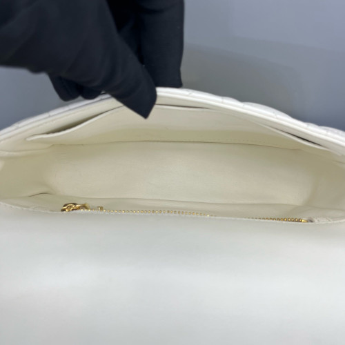 Dior Small Caro Bag Calfskin White