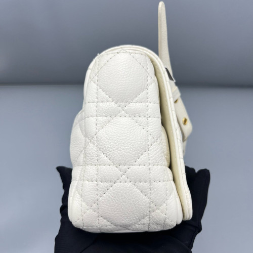Dior Small Caro Bag Calfskin White