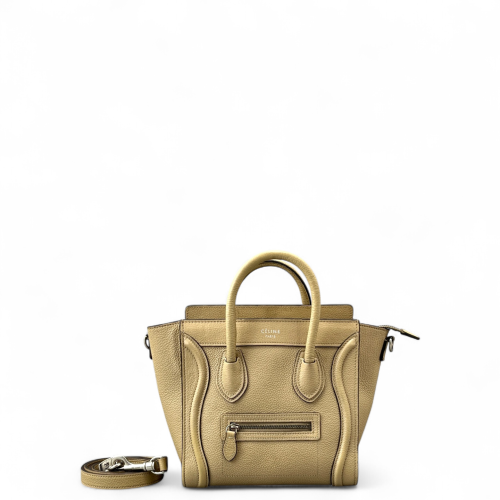 Celine Nano Luggage Grained Calfskin Natural Tan