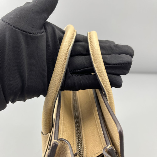 Celine Nano Luggage Grained Calfskin Natural Tan