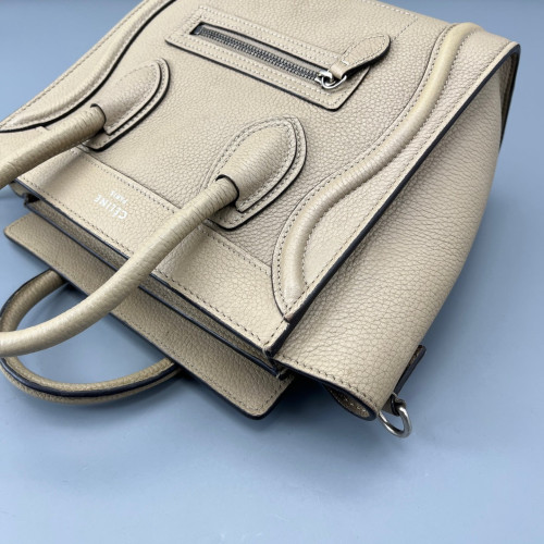 Celine Nano Luggage Grained Calfskin Natural Tan