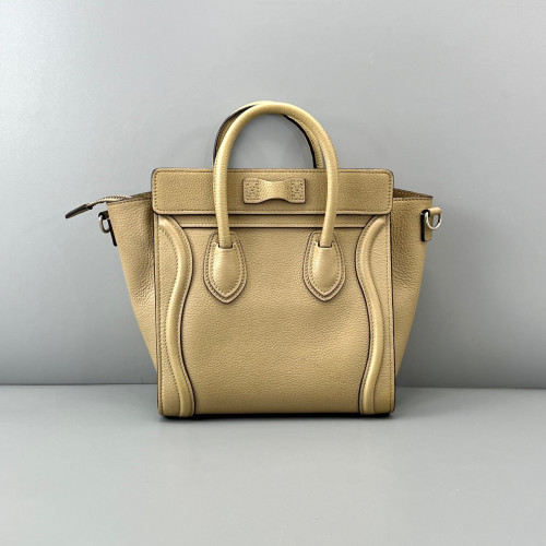 Celine Nano Luggage Grained Calfskin Natural Tan