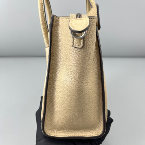 Celine Nano Luggage Grained Calfskin Natural Tan