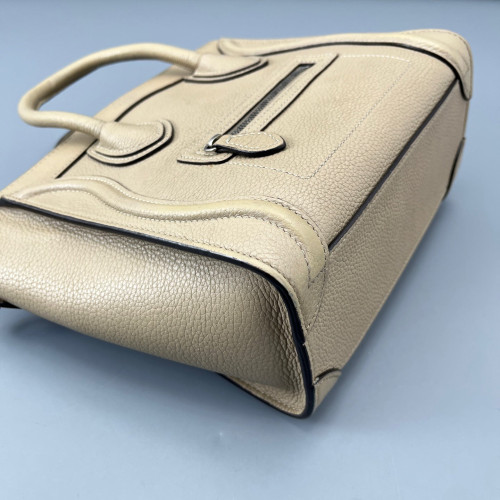 Celine Nano Luggage Grained Calfskin Natural Tan