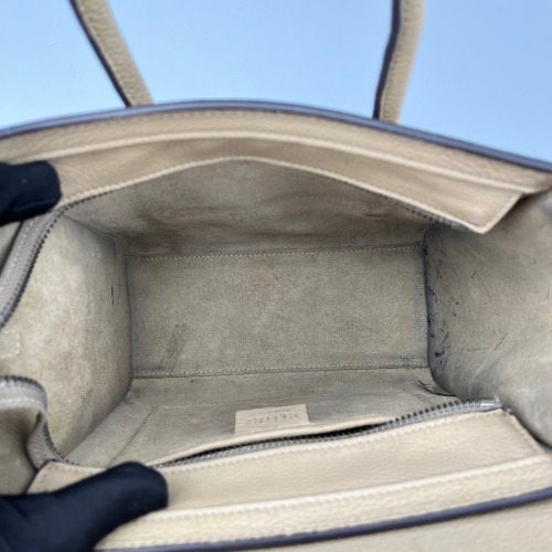 Celine Nano Luggage Grained Calfskin Natural Tan