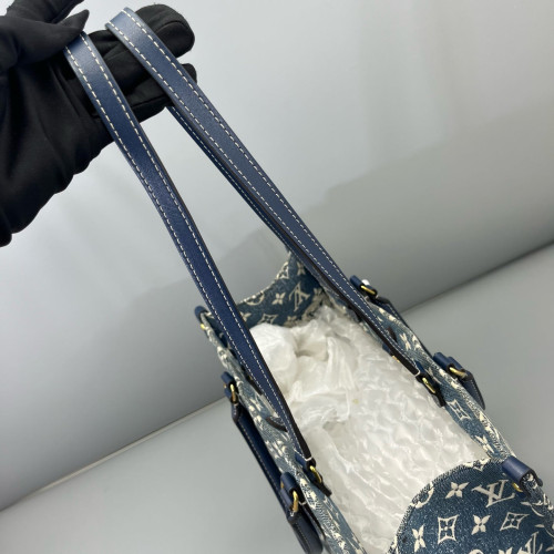 Louis Vuitton Onthego MM Denim Monogram Blue