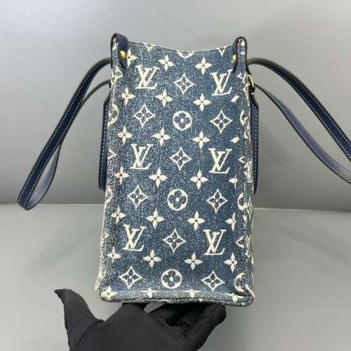 Louis Vuitton Onthego MM Denim Monogram Blue