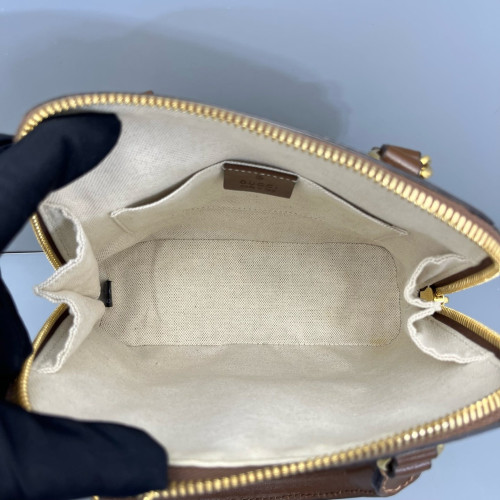 Gucci Mini Horsebit 1955 Top Handle GG Supreme Monogram Tan Beige