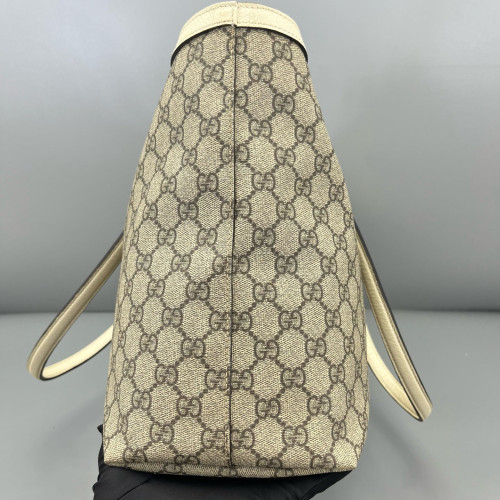 Gucci Ophidia Tote Bag GG Supreme Monogram Brown White Red