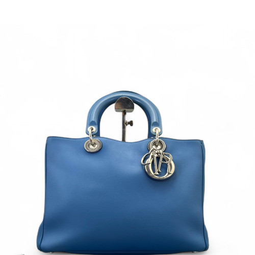 Dior Medium Diorissimo Tote Calfskin Blue