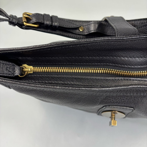 Burberry Shoulder Bag Grained Calfskin Black
