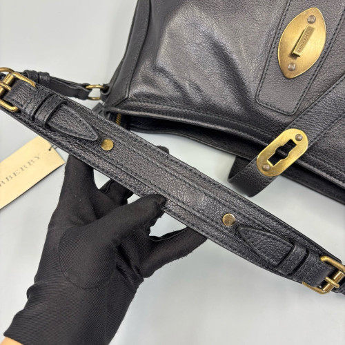 Burberry Shoulder Bag Grained Calfskin Black