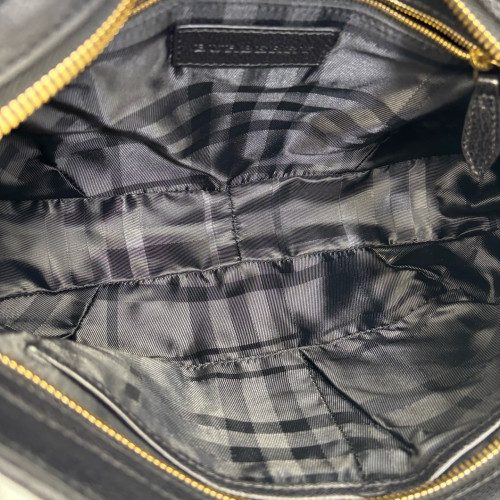 Burberry Shoulder Bag Grained Calfskin Black