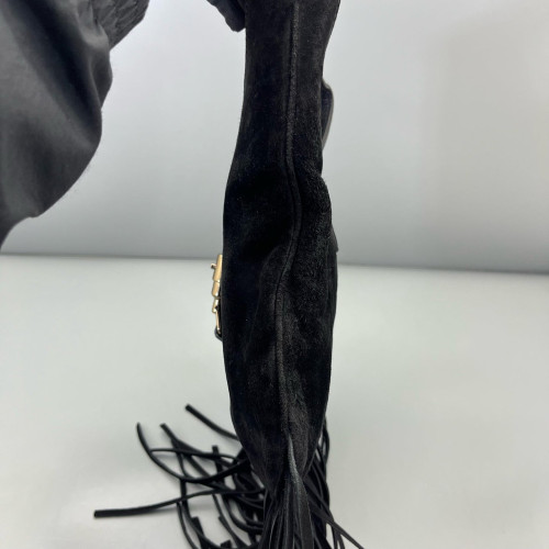 Gucci Fringe Jackie 1961 Hobo Suede Black