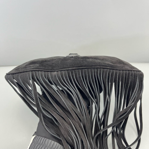 Gucci Fringe Jackie 1961 Hobo Suede Black
