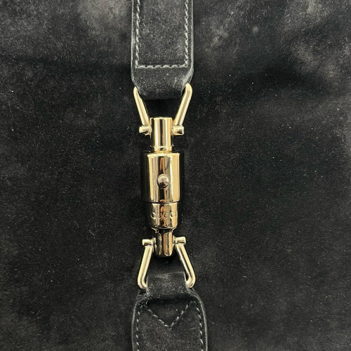 Gucci Fringe Jackie 1961 Hobo Suede Black