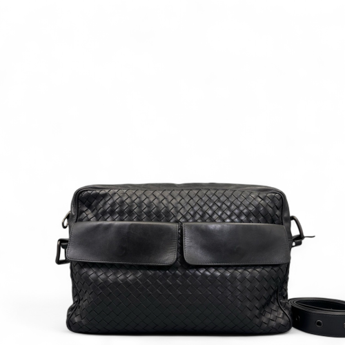 Bottega Veneta Crossbody Bag Lambskin Intrecciato Nappa Black