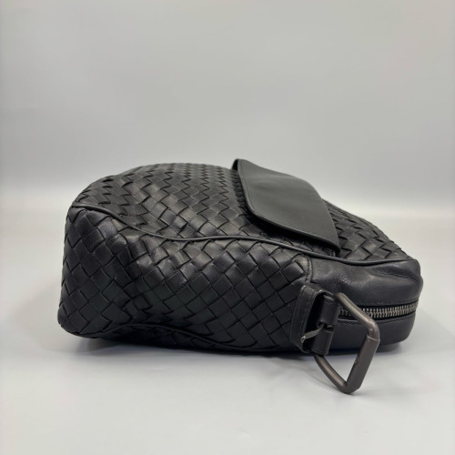 Bottega Veneta Crossbody Bag Lambskin Intrecciato Nappa Black