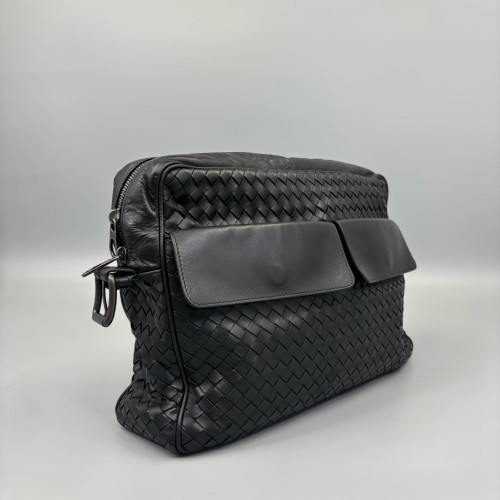 Bottega Veneta Crossbody Bag Lambskin Intrecciato Nappa Black