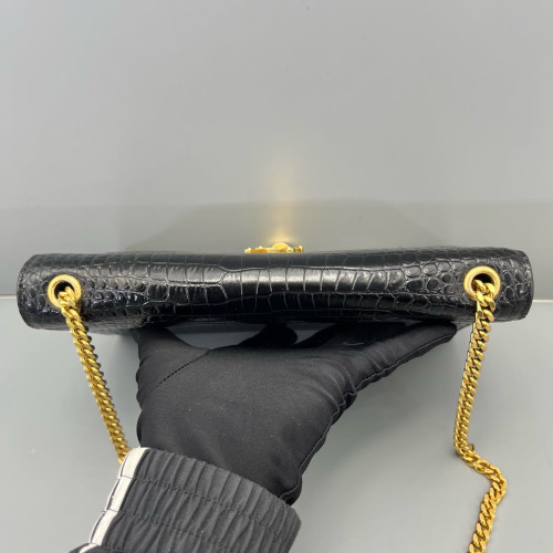 Yves Saint Laurent Medium Kate Crossbody Bag Calfskin Crocodile Embossed Black Yves Saint Laurent Medium Kate Crossbody Bag Calfskin Crocodile Embossed Black