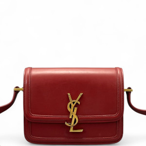 Yves Saint Laurent Small Solferino Calfskin Red