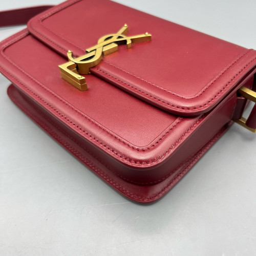 Yves Saint Laurent Small Solferino Calfskin Red