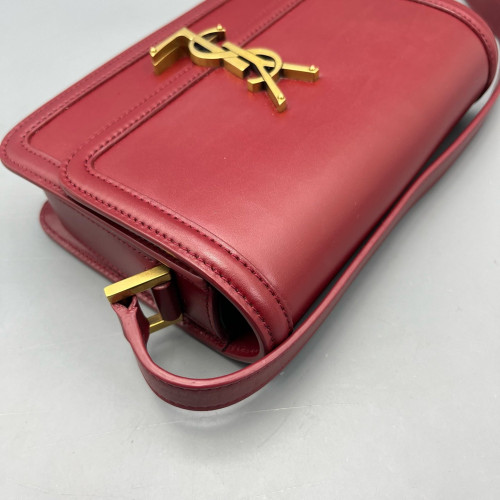 Yves Saint Laurent Small Solferino Calfskin Red