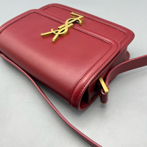 Yves Saint Laurent Small Solferino Calfskin Red