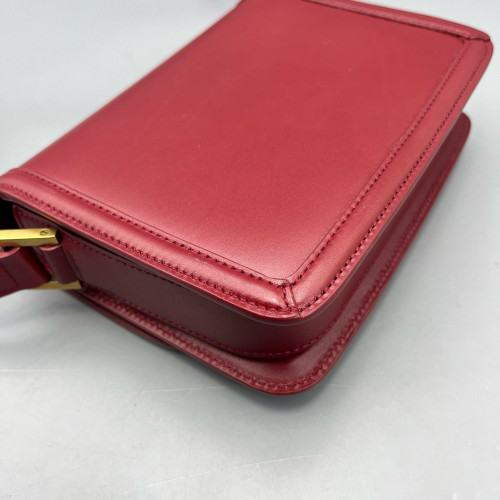 Yves Saint Laurent Small Solferino Calfskin Red