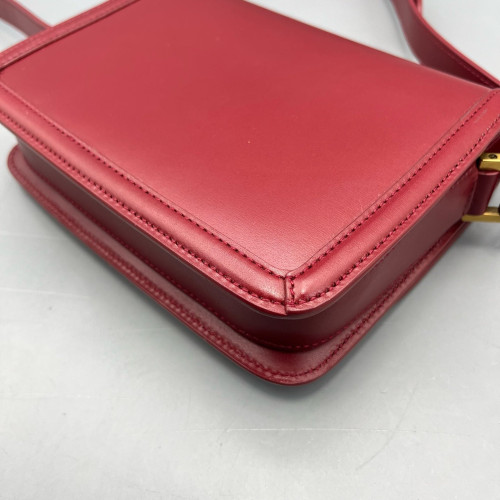 Yves Saint Laurent Small Solferino Calfskin Red