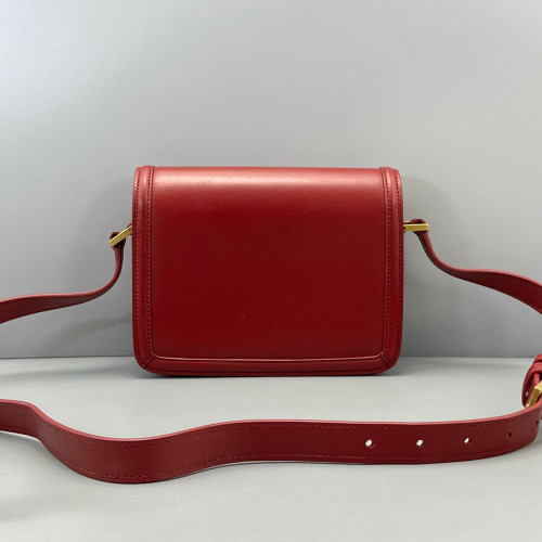 Yves Saint Laurent Small Solferino Calfskin Red