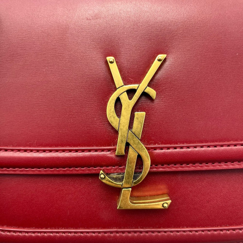 Yves Saint Laurent Small Solferino Calfskin Red