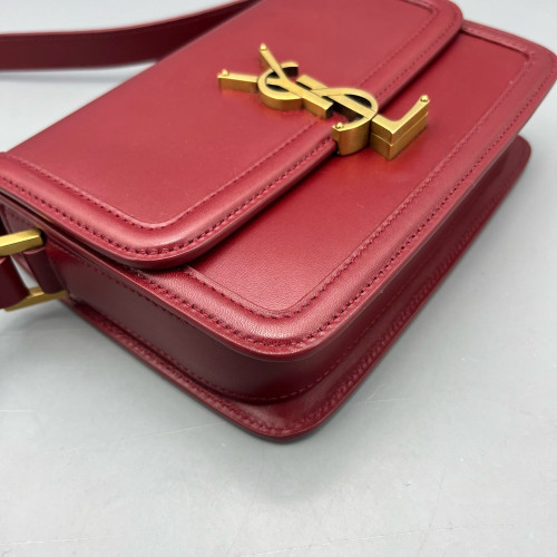 Yves Saint Laurent Small Solferino Calfskin Red